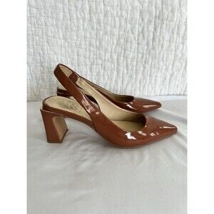 Vince Camuto Low Block Heel Slingback Pumps Brown Size 6 EUC